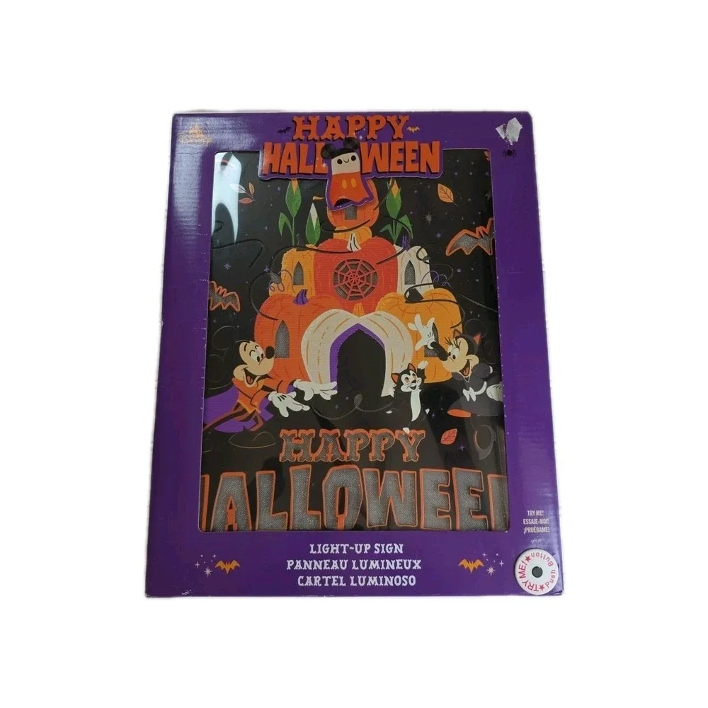 Disney Happy Halloween Sign - Mickey - Minnie - Disney Parks - Light Up NIB